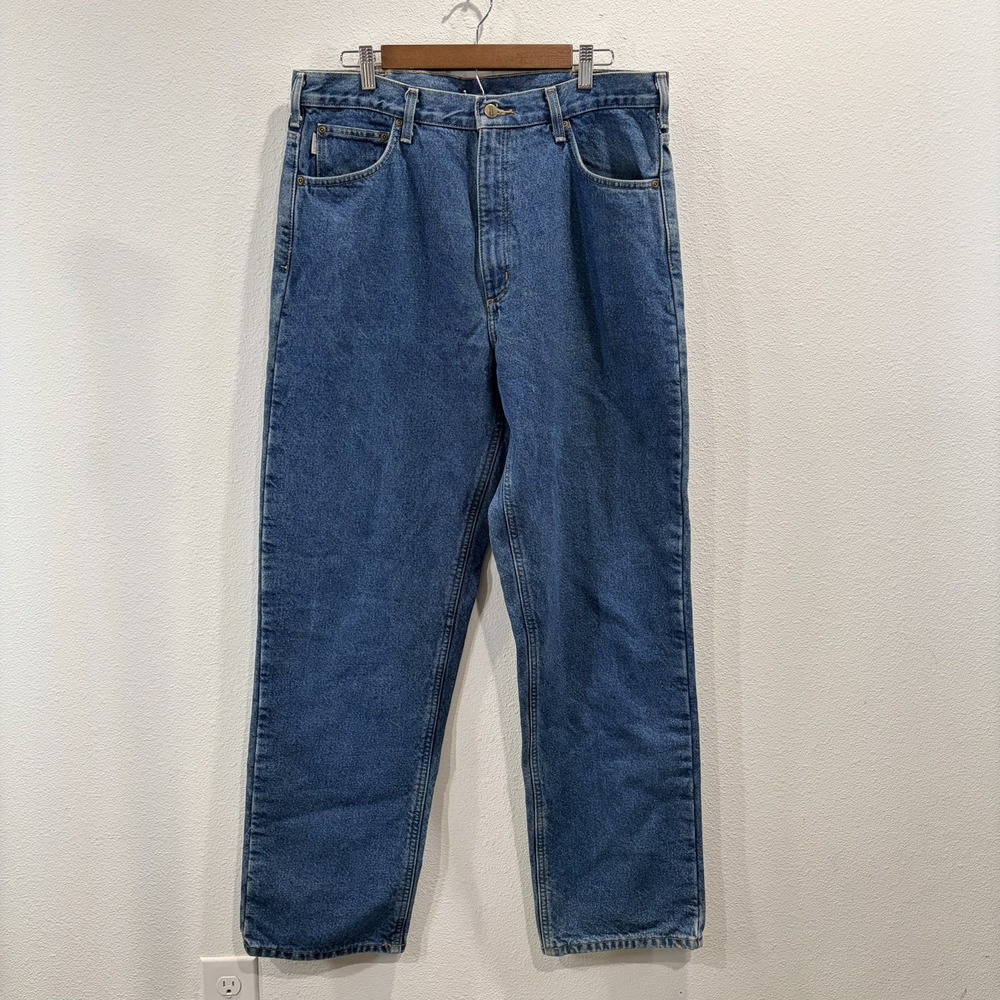 Carhartt B172 DST Men's Relaxed Fit Flannel Lined Denim Jeans Blue 36x34